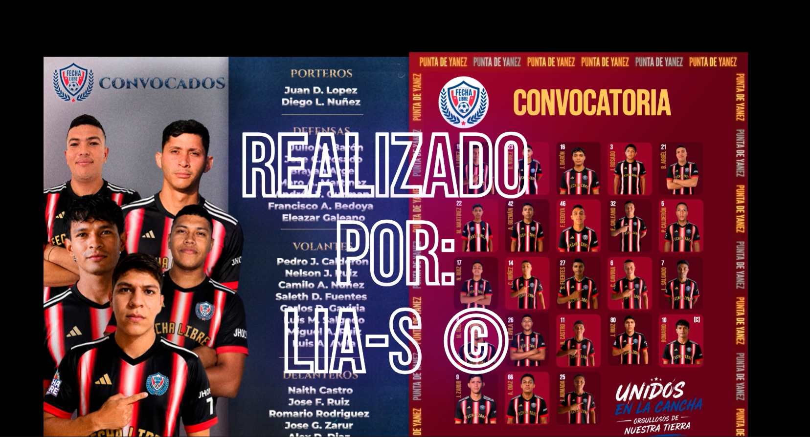 Diseño de la convocatoria del equipo de fútbol Fecha Libre